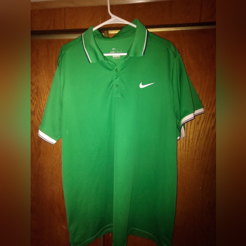 Nike Polo Shirt, Green, Mens, XXL